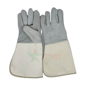 ถุงมือหนังวัวคุณภาพพรีเมียมสำหรับงานเชื่อม ป้องกันการลื่น ใช้งานกลางแจ้ง แบบสวม ปรับแต่งสีและโลโก้ได้ - Product Image 1