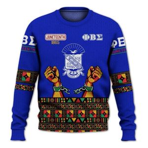 Phi Beta Sigma maglione lavorato a maglia 1914 blu bianco ciniglia lettere greche Sigma Beta confraternita maglione regalo - Product Image 3