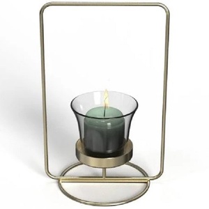 Bougeoir en verre de table en métal design de luxe bougeoir décoratif galvanisé pour décoration de salon ferme - Product Image 3
