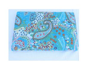 Organic Soft Orange Paisley Print <b>Kantha</b> <b>Quilt</b> 100% Cotton Reversible Bohemian Home & Hotel Use - Product Image 4