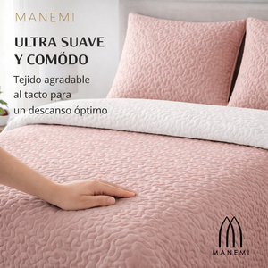 MANEMI PINSONIC 100% Polyester Summer and Mid-Season Quilt <b>Set</b> Lightweight Breathable <b>Bedspread</b> Soft Comfortable - Product Image 2