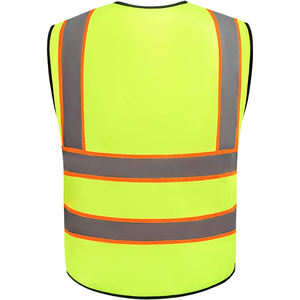 Chaleco de Seguridad Reflectante de Alta Visibilidad para Construcción, Ropa de Trabajo con Múltiples Bolsillos, para Día y Noche, 100% Poliéster, Malla con Cinta Reflectante de Alta Visibilidad - Product Image 2
