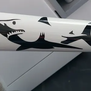 Stiker Decal vinil potongan Die Cut hiu putih besar kustom untuk mobil Laptop perahu memancing truk kaca jendela