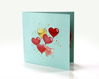 Nuevas tarjetas de felicitación de amor para el Día de San Valentín con el corazón rojo Tarjetas de felicitación emergentes 3D con sobres para tu amor