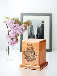 Wood Pet Urn <b>For</b> <b>Ashes</b> Dog Cat <b>Box</b> Personalized Cremation Casket Engraved Bespoke Small Medium Large - Product Image 5