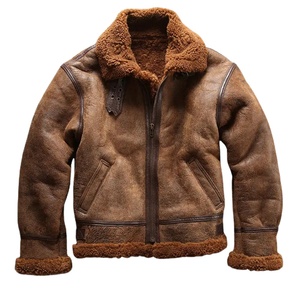 Chaqueta Bomber de Cuero Cálida de Alta Calidad para Hombre, Chaqueta Bomber B3 Clásica de Moda de Primera Calidad, Piel de Oveja Genuina - Product Image 1