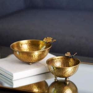 Beautiful brass serving bowl with antique style finishing for dining <b>table</b> <b>buffets</b> parties and luxury event setups - Product Image 5
