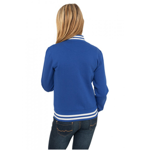 Veste universitaire matelassée pour femme de qualité supérieure, veste de moto d'hiver avec broderie, décoration en cuir et fourrure - Product Image 2