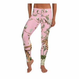 Urban Style Ladies Yoga Running Sublimation Red & White Stripes Women Leggings Pant - Product Image 6