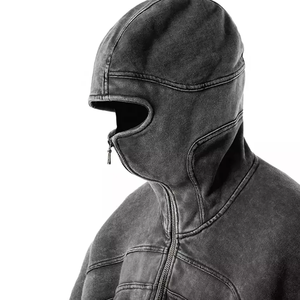 Sweat à capuche d'hiver pour homme, coupe classique, en tissu éponge, imprimé, tricoté, séchage rapide, respirant, avec poche personnalisée et effet délavé - Product Image 3