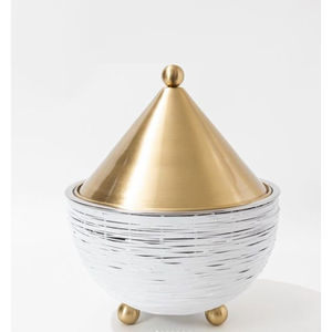 Cacerola elegante con diseño Handi, color dorado, hecha a mano, de acero inoxidable, para buffet - Product Image 3