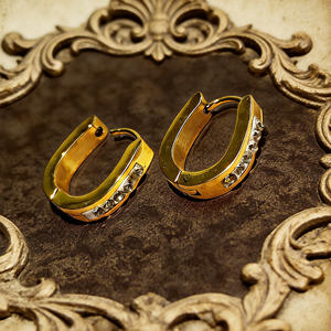 Pendientes de Aro de Acero Inoxidable para Mujer, con Zirconia, Estilo Vintage, Color Oro 18K y Plata, Joyería Elegante - Product Image 6