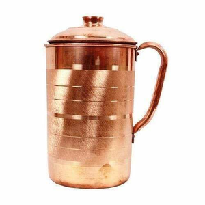 Carafe en cuivre classique écologique tendance, couvercle standard personnalisé, poignée, meilleur corps en métal, mug pour mariage, usage domestique, artisanat Saniya - Product Image 3