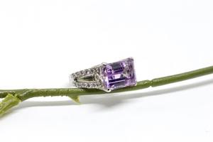 Amethyst Stone Ring 925 Sterling <b>Silver</b> Unique Design Women Ring <b>Solid</b> <b>Silver</b> Jewelry Fashion Jewelry Anniversary Wedding Gifts - Product Image 3