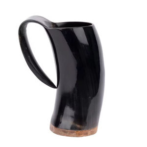 Mug en corne de buffle polie fait main, de qualité supérieure, agate naturelle, inspiré des Vikings, décoration pour la maison - Product Image 1