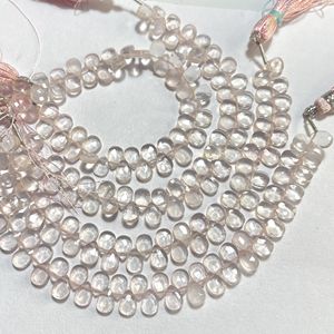 Wholesale Faceted Pear Shape Rose Quartz Briolette Beads Almond Natural <b>Pink</b> Gemstone Stone Beads Almond Natural Stone Beads - Product Image 5