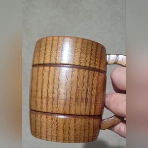 ANTIQUE STYLE VINTAGE RETRO CREATIVE <b>WOOD</b> BEER <b>Tankard</b> Mug with Solid Handle for Tea Coffee Cup and Mugs - Product Image 5