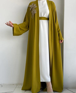 Abaya brodée en tissu Nida de haute qualité, vêtements de fête islamiques pour femmes, prix de gros, nouveautés - Product Image 2
