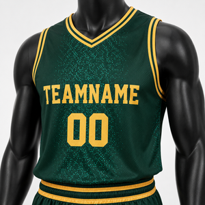 Ensemble d'uniformes d'équipe de basketball respirants personnalisés |   Shorts de basket-ball sublimés à l'avant, 100% polyester |   Marque privée OEM - Product Image 2