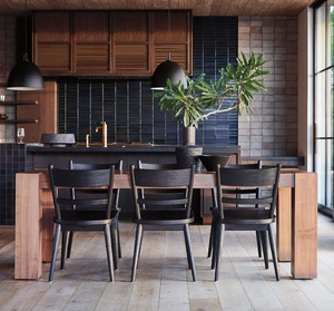 Silla de Comedor Moderna de Madera de Teca Maciza, Silla Lateral Minimalista de Madera para Hogar, Cafetería y Restaurante, Muebles de Exportación de Alta Calidad - Product Image 3