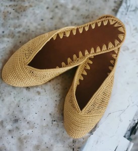 Handmade Magic Moroccan <b>Raffia</b> Slide <b>Sandals</b> - Product Image 1