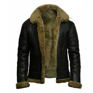 Factory Directly Provide Plus Size Men's Leather Bomber <b>Jacket</b> Breathable Heavyweight Inner Wool Material Leather Bomber <b>Jacket</b> - Product Image 4