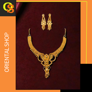 ชุดต่างหูสร้อยคอคุณภาพสูงชุบทอง22K ชุดเครื่องประดับต่างหูสร้อยคอสำหรับผู้หญิง - Product Image 2