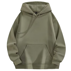 Sudadera con Capucha de Alta Calidad, 100% Algodón, Corta, Ecológica, de Forro Polar Grueso para Invierno, Unisex, Estilo Urbano Desgastado, 430 Gramos, para Hombre - Product Image 2