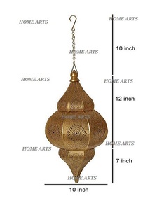 Metal Gold Plated Hanging Lantern Customized Size And Shape <b>Moroccan</b> <b>Decorative</b> Lantern For Sale - Product Image 2