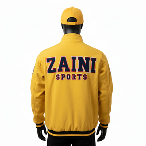 Chaqueta Softshell para Hombre, Poliéster y Elastano, Diseño de Panel Frontal Amarillo, Bordado Chenille, Logotipo Personalizado - Product Image 2