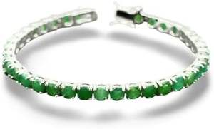 Women's <b>Bracelet</b> Natural Emerald Gemstone May Birthstone Link <b>Bracelet</b> <b>Bangle</b> Handmade Jewelry 925 <b>Sterling</b> <b>Silver</b> <b>Bracelet</b> - Product Image 3