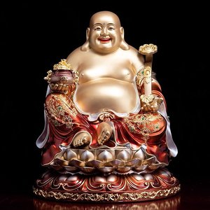 Lớn 12 16 19 Inch Tốt Nhất Lớn Tặng Quà Trang Trí Ngồi Cười Phật Tượng Điêu Khắc Với Tiền Vàng Cho Phòng Ngủ Nhà vastu - Product Image 4