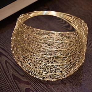 Anillo colgante clásico de un solo nivel para flores, conjunto de 2 decoración para el hogar, balcón, sala de estar, Color dorado, anillos de pájaro - Product Image 2