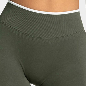 Seamless Women Yoga Shorts Four Way Stretch Material Body Contouring Fit Smooth <b>Waistband</b> For Yoga Apparel - Product Image 6