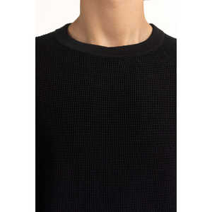 Suéter de Algodón 100% para Hombre, Corte Regular, MN-SWT-WS25-074 B, con Cierre, Logotipo, Rayas y Decoración Estampada para Primavera y Otoño - Product Image 4