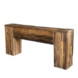 Mesa Consola de Madera de Lujo Contemporánea Hecha a Mano con Detalles Rústicos de Hierro y Mármol, Convertible para Uso en el Hogar, Hotel, Sala de Estar o Entrada - Product Image 1