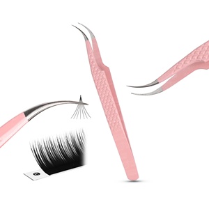 Pince à cils semi-courbée à pointe fine, couleur et style personnalisables, indispensable pour les passionnés de beauté et les artistes - Product Image 1