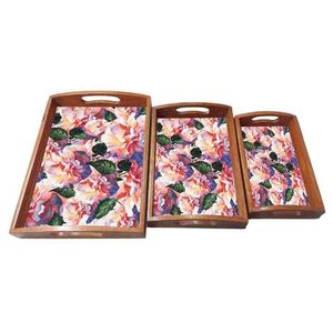 Elegante bandeja de servicio de madera con gráficos impresos personalizados para diseño impreso de hospitalidad para desayuno, cena o Decoración de mesa - Product Image 4