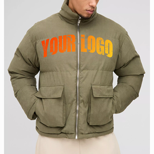 Wholesale Price Winter Jacket <b>Quilted</b> Bomber Jackets Mens Puffer Jacket Full Zip <b>Double</b> Side Pockets Casual Warm Coats for Men - Product Image 1