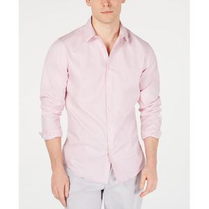 Camicia Casual da Uomo Inc 100% Cotone Popeline Antipiega Taglia XXL-3XL Rosa - Product Image 1