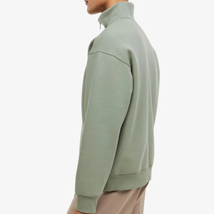 Sweat-shirt demi-fermeture éclair en coton mélangé pulls à capuche unisexe - Product Image 4