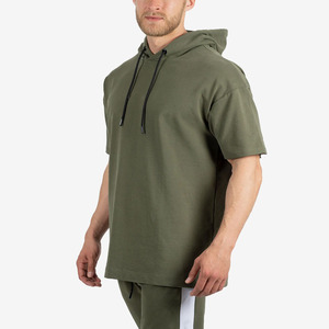 Sweats à capuche surdimensionnés en éponge française unisexe épais de 400g/m2 pour hommes Sweats à capuche vierges épais en coton 100% personnalisé avec logo brodé pour hommes - Product Image 2