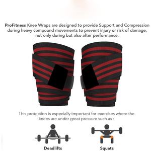 High Quality Powerlifting and Weightlifting Knee Wraps Support For Gym Training and Breathable Knee Wraps - Product Image 2