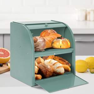 Boîte à pain décorative en métal avec couvercle pour comptoir de cuisine Boîte à pain durable, parfaite pour les maisons modernes - Product Image 1