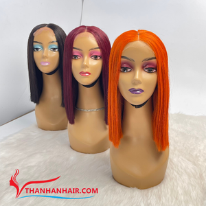 Venta al por mayor muchos colores 100% vietnamita sedoso recto Cierre de encaje peluca Remy pelo teñido máquina doble trama pelucas de cabello humano - Product Image 4