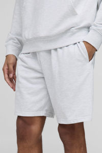 กางเกงขาสั้นผ้าฝ้ายผู้ชายแบบลำลองมีสไตล์เอวผ้ายืดสีดำแห้งเร็วระบายอากาศได้ดีพิมพ์โลโก้ DTF - Product Image 3