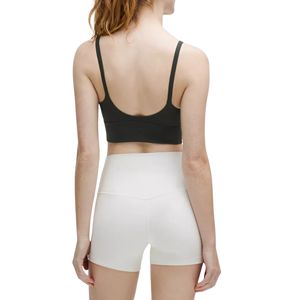 Sujetador deportivo de talla grande para mujer con cuello en V pronunciado, tirantes finos, espalda baja, para yoga y gimnasio, con logo frontal, sin aros, sensación de segunda piel - Product Image 2
