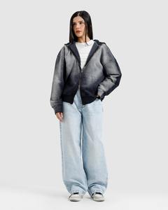 2025 Trendy Heavyweight Custom Oversized <b>Fleece</b> Plain Streetwear Vintage Acid Wash Pullover Distressed Pocket <b>Hoodies</b> <b>for</b> <b>women</b> - Product Image 3