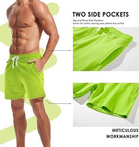 Pantalones Cortos Deportivos Personalizados para Hombre, 95% Algodón, 5% Elastano, 200 g/m², con Cordón, Logotipo Personalizado y Etiqueta Colgante - Product Image 3