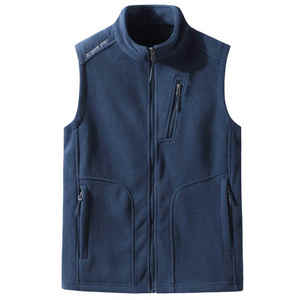 Unisexe Micro Polaire Gilet avec Logo Personnalisé Hiver Vêtements de Travail Uniforme Polyester Coupe-Vent Sans Manches Vêtements Extérieurs Hommes Plus La Taille - Product Image 6